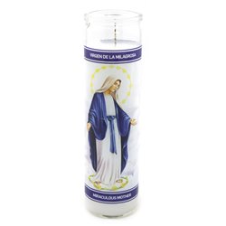22018 - Candle Miraculous Virgin - ( Case of 12 ) - BOX: 12 Units
