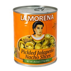 21963 - La Morena Sliced Nacho Jalapeño Peppers - 28.2 oz. (Pack of 12) - BOX: 12 Units