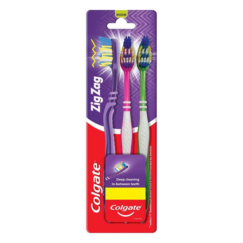 22285 - Colgate Toothbrush, ZigZag Display ( Medium ) - 7 Pack/3ct - BOX: 10 Pkg
