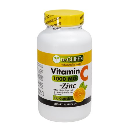 21984 - Dr. Cliff's Vitamin C + Zinc 1000mg  - 1000mg/100 Capsules - BOX: 60