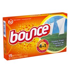22422 - Bounce Fabric Softener, Outdoor Fresh - 15 Sheets ( Case of 15 ) - BOX: 