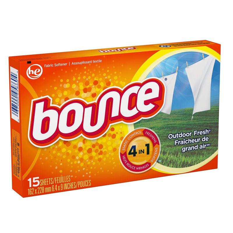 22422 - Bounce Fabric Softener, Outdoor Fresh - 15 Sheets ( Case of 15 ) - BOX: 