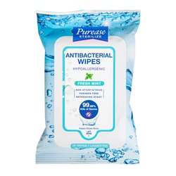 22427 - Purease Sterilize Antibacterial Wipes - 24 Packs / 20 Wipes - BOX: 