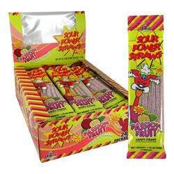 22440 - Sour Power Straws Passion Fruit - 24ct - BOX: 12 Pkg