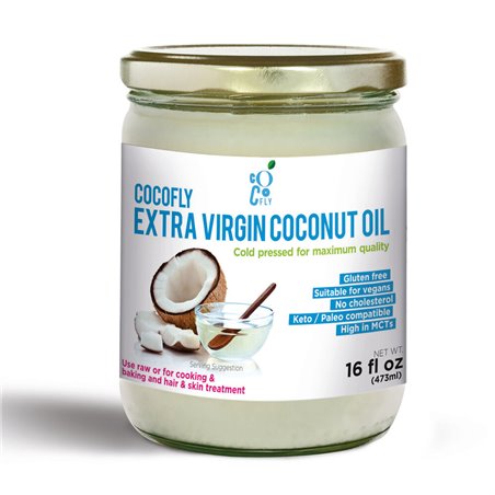 22469 - Cocofly Organic Extra Virgin Coconut Oil - 16 fl. oz. - BOX: 12 Units