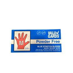 22415 - Blue Stretch Gloves Powder Free, Medium - 100 Pcs - BOX: 10 Boxes
