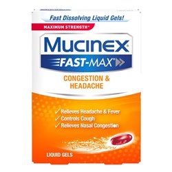 22196 - Mucinex Fast-Max Congestion & Headache- 16 Liq Gel - BOX: 