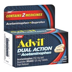 22678 - Advil Tablets Dual Ation Acetaminophen + Ibuprofen 250 mg - 18 ct - BOX: 
