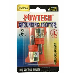 22585 - Powtech Grounding Adapter 125V AC ( PT-7821AA ) - 2 Pack - BOX: 72 / 144 Units