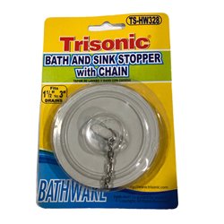 23098 - Trisonic Bath And Sink Stopper W/ Chain ( TS-HW328 ) - BOX: 24 Units