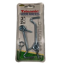 23100 - Trisonic Hook And Eye 3" ( TS-HW386-3 ) - 2 Pack - BOX: 24 Units