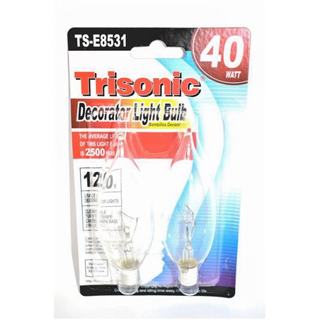 23128 - Trisonic Decorator Light Bulb 40 Watt ( TS-E8531 ) - BOX: 24 Units