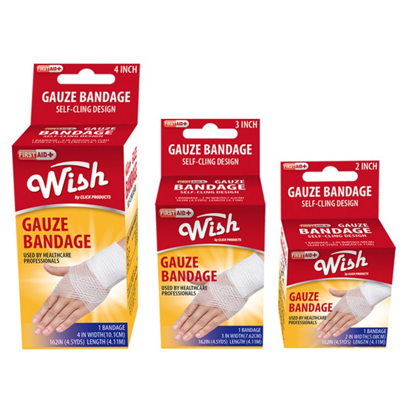 22890 - Wish Gauze Bandage Assorted Sizes - BOX: 48 Units