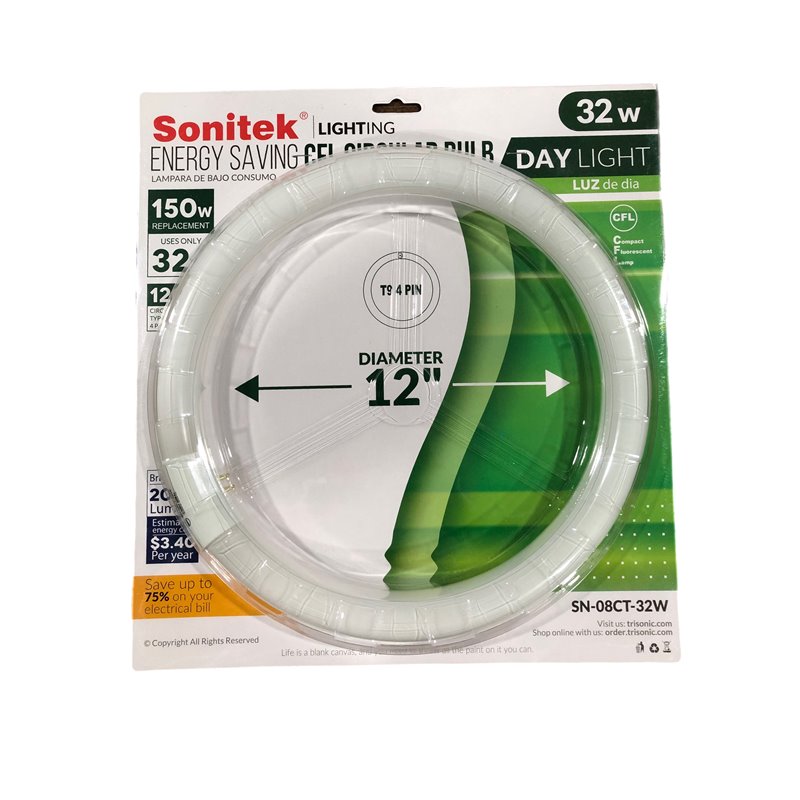 23170 - Sonitek Energy Saving Circular Bulb 32W ( SN-08CT-32W ) - BOX: 6 Units