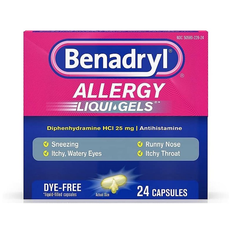 23183 - Benadryl Allergy Liqui Gel 25mg - 24 Tablets - BOX: 12 Units