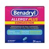 23185 - Benadryl Allergy Plus Congestion 25mg - 24 Tablets - BOX: 12 Units