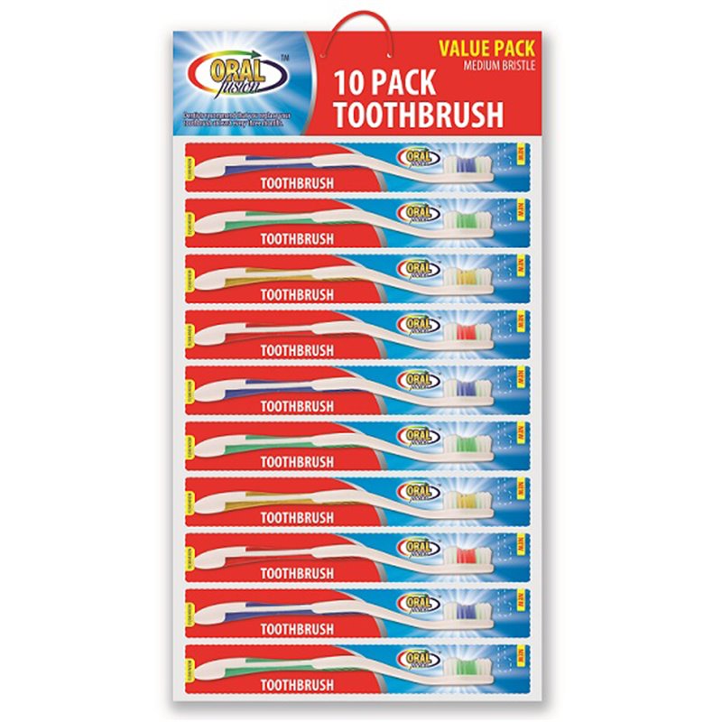 23018 - Oral Fusion Toothbrush 10 Pack - BOX: 12 / 48 Pkg