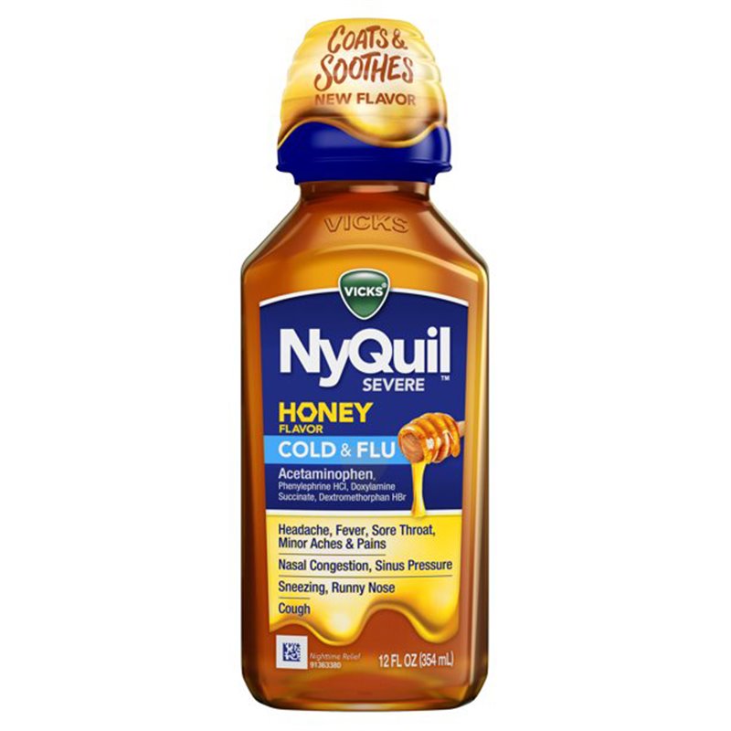 23045 - Nyquil Liquid Honey Cold & Flu  - 12 fl. oz. - BOX: 