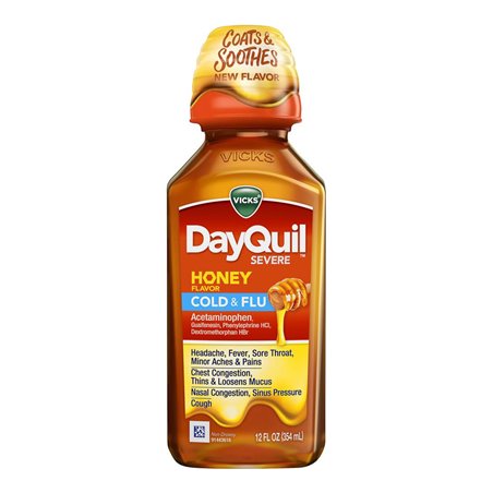 23046 - DayQuil Liquid Honey Cold & Flu  - 12 fl. oz. - BOX: 