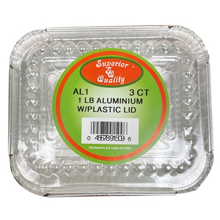23054 - 1 Lb. Aluminum W/ Plastic Lid - 3 Count - BOX: 48 Pkg