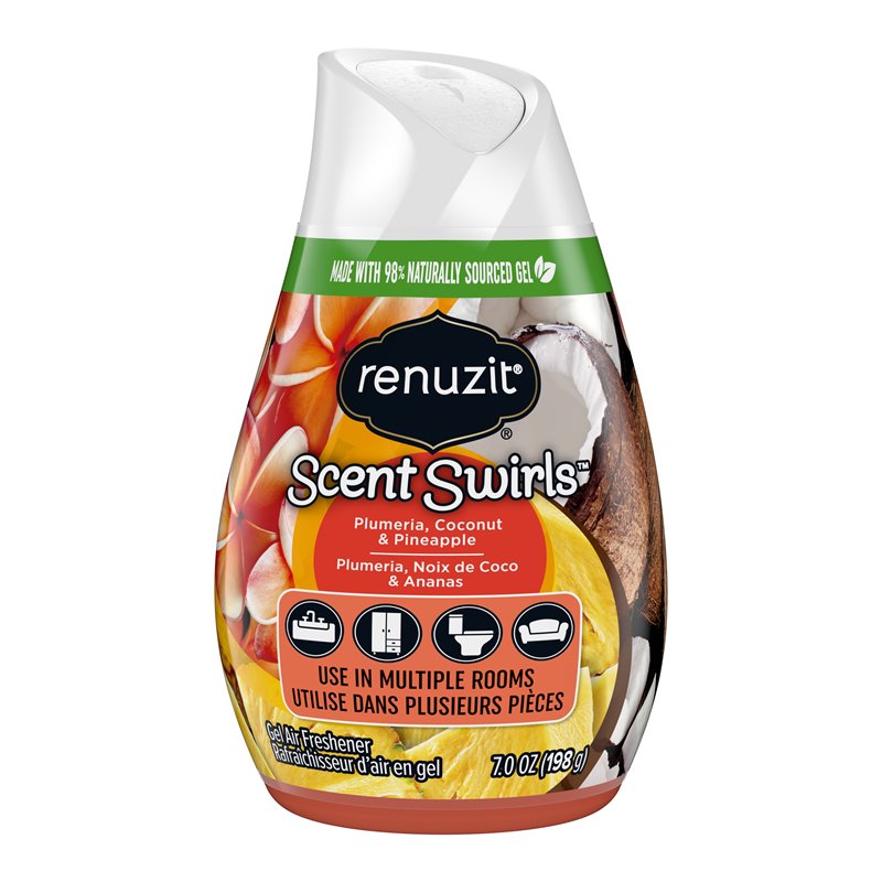 23353 - Renuzit Scent Swirls Air Freshener Gel, Coconut & Pineapple - 7 oz. - BOX: 12 Units