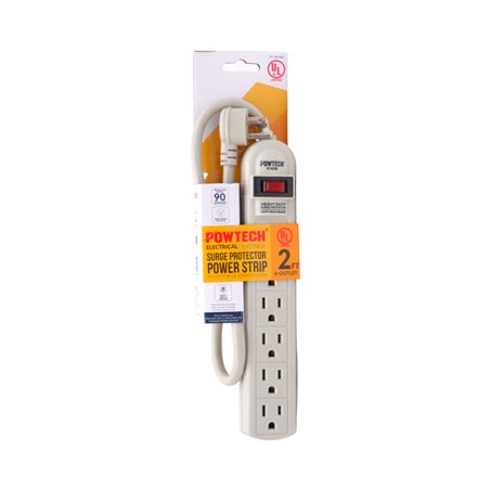 23146 - 6 Outlet UL Surge Protector With Right Angle Plug - BOX: 12