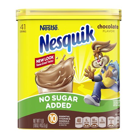 23226 - Nesquik Powder Chocolate (No Sugar Added) - 16 oz. (Pack of 6) - BOX: 6