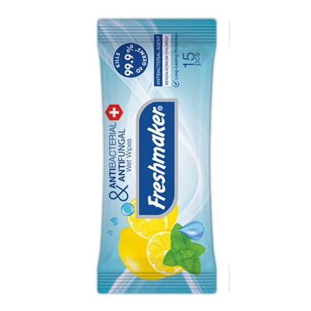 23235 - Freshmaker Antibacterial Wipe bag 15 pcs - BOX: 