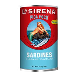 23557 - La Sirena Sardines Pica Poco (Mildly Spicy Tomato Sauce - 5.5 oz. - BOX: 25 Units