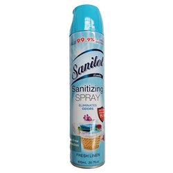 23377 - Sanitol Sanitizing Spray, Fresh Linen - 600ml ( 20.7 oz. ) - BOX: 12 Units
