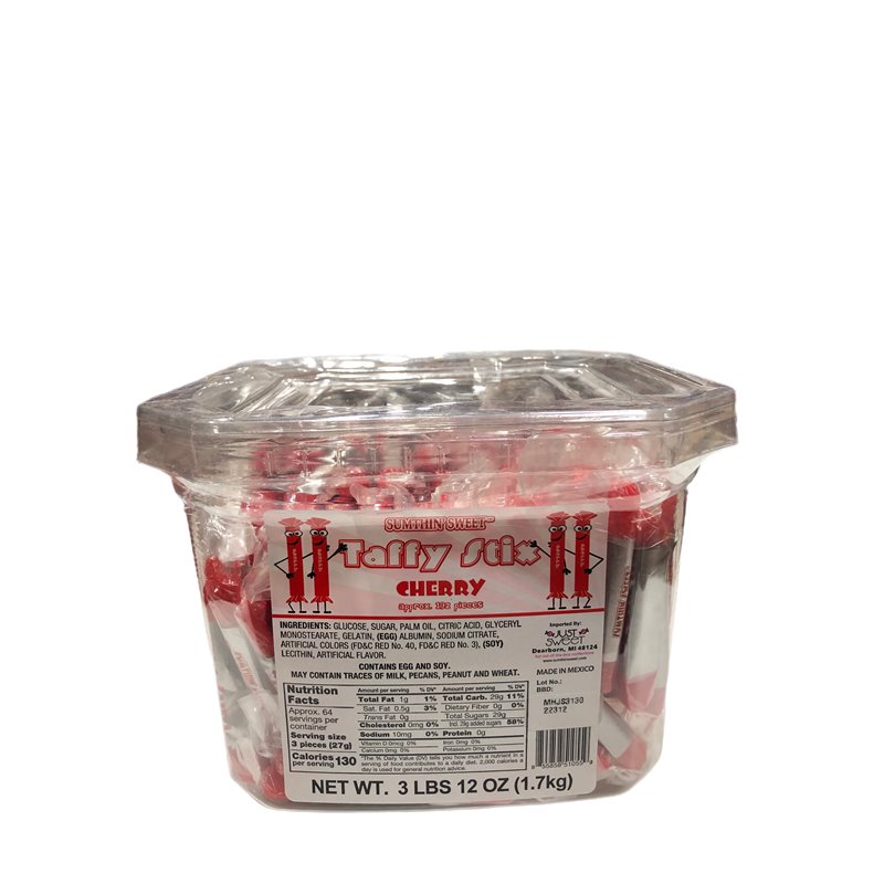 23582 - Sumthin' Sweet Taffy Stix Cherry - 3 lb. 12 oz. - BOX: 8 Pkg