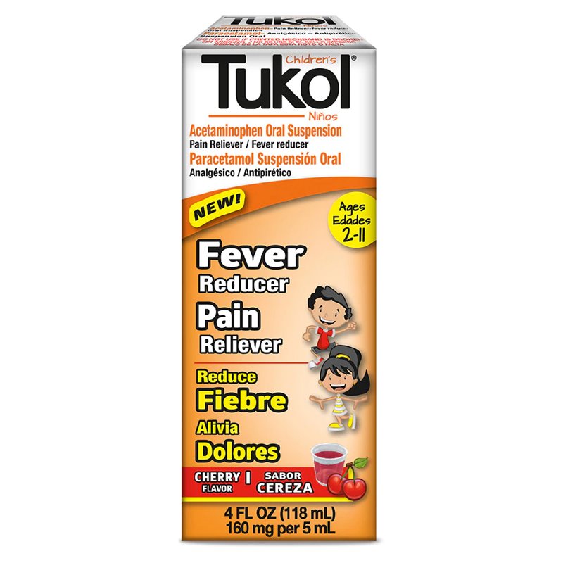 23974 - Tukol Children's Fever Reducer, Pain Reliever, Cherry  - 4 fl. oz. - BOX: 12 Units