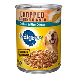 24090 - Pedigree Ground Dinner Chicken & Rice, 13.2 oz. - (12 Cans) - BOX: 12
