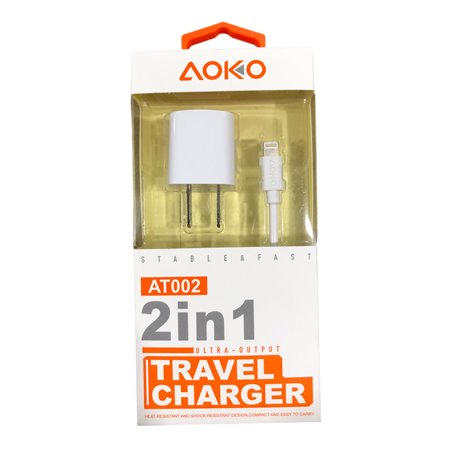 24109 - Aoko Iphone 2 in 1 Travel Charger ( At002 ) - BOX: 