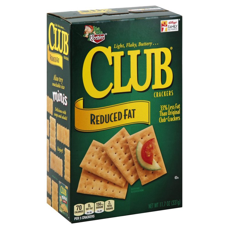 24365 - Keebler Club Crackers Reduced Fat- 11.7 oz. (12 Pack) - BOX: 12