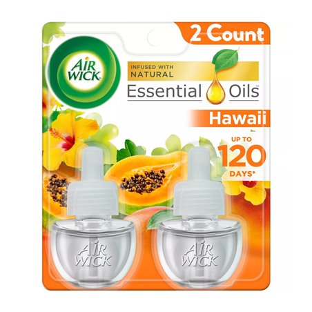 24384 - Air Wick Essential Oils Refill, Hawaii Exotic Papaya & Hibiscus Flower - 2 Count / 20ml ( Total: 40ml ) - BOX: 6 Pkg