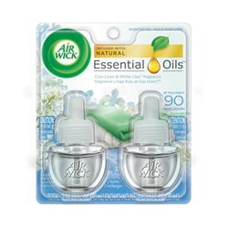 24385 - Air Wick Essential Oils Refill, Cool Linen & White Lilac - 2 Count / 20ml ( Total: 40ml ) - BOX: 6 Pkg