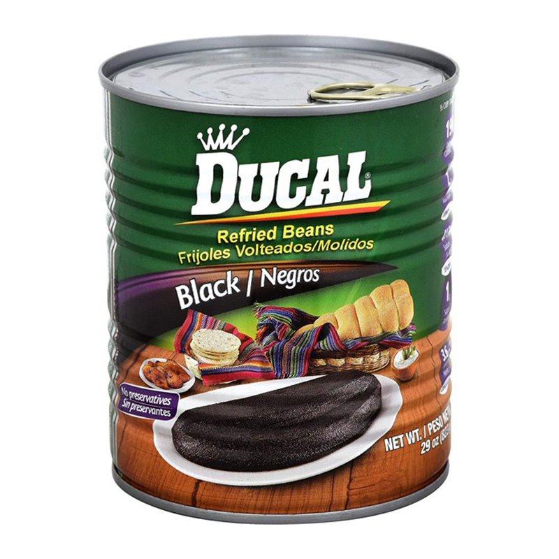 24447 - Ducal Black Refried Beans 12/29 oz - BOX: 12