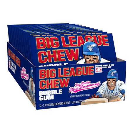 24452 - Big League Chew, Blue Raspberry - 12 Count - BOX: 9 Pkg