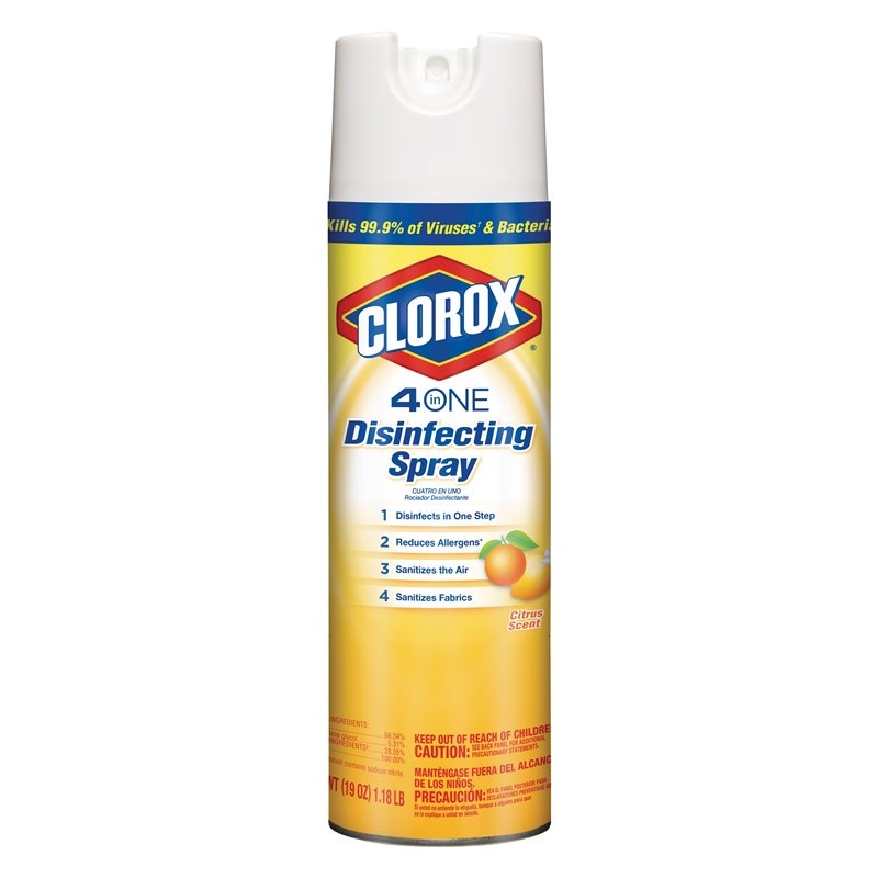 24499 - Clorox  Disinfectant Spray, 4 In 1 - 19 oz. (6 Pack) Yellow 31133 - BOX: 6 Units