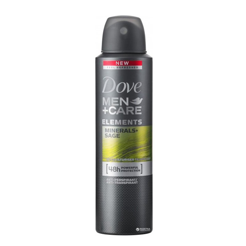 24509 - Dove Deodorant Spray, Men +Care Elements Minerals Sage - 150ml - BOX: 6 Units