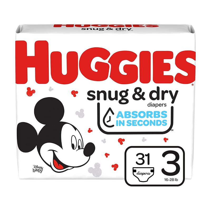24848 - Huggies Diapers Snug & Dry, Size 3  ( 4/31's ) - BOX: 4 Pkg