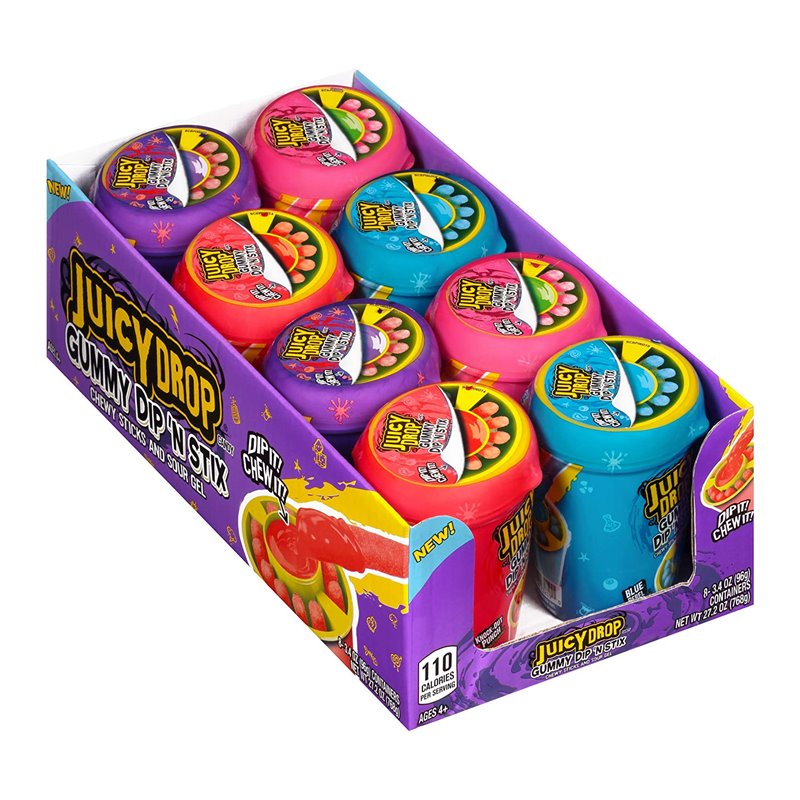 24699 - Juice Drop Gummy Dip N Stix - 8ct - BOX: 16 Pkg