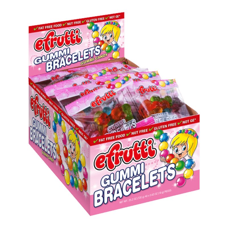 25045 - Efrutti Gummi Bracelets - 40 Pieces - BOX: 8 Pkg