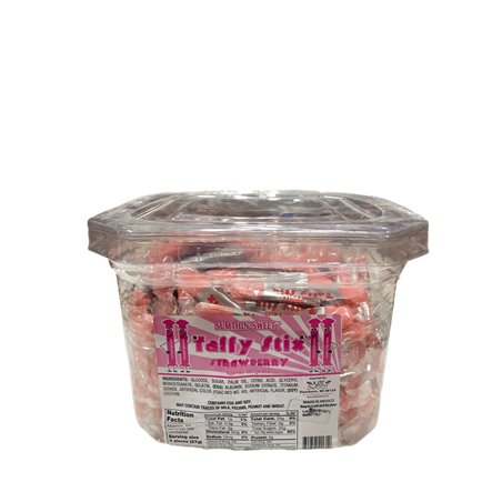 25008 - Sumthin'Sweet Taffy Stix, Strawberry - 3 lbs 12 oz. ( 192 Pcs ) - BOX: 8 Pkg