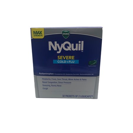 25032 - Nyquil Cold & Flu - 32 Pouches / 2 Caplets - BOX: 