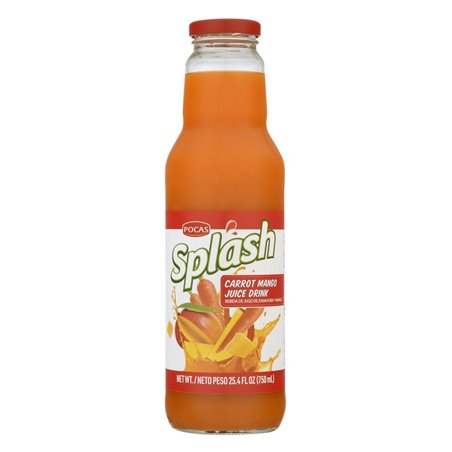 25127 - Pocas Splash Mango Carrot Juice ( Case of 8 ) -  25.4 oz - BOX: 8 Units