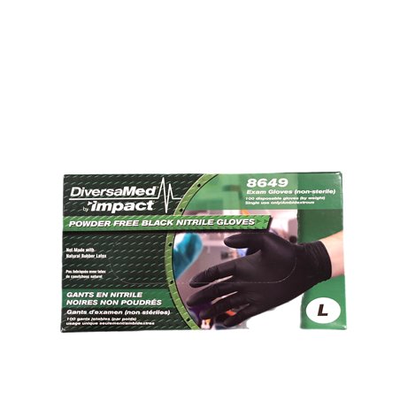 25777 - Nitrile Gloves Black PF, Large - 100ct - BOX: 10 Pkg