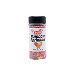 25825 - Badia  Rainbow Sprinkles,
3 oz. - (Pack of 8) - BOX: 8/3oz