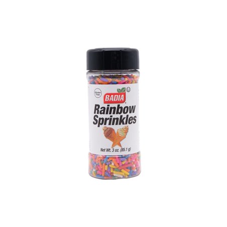 25825 - Badia  Rainbow Sprinkles,
3 oz. - (Pack of 8) - BOX: 8/3oz